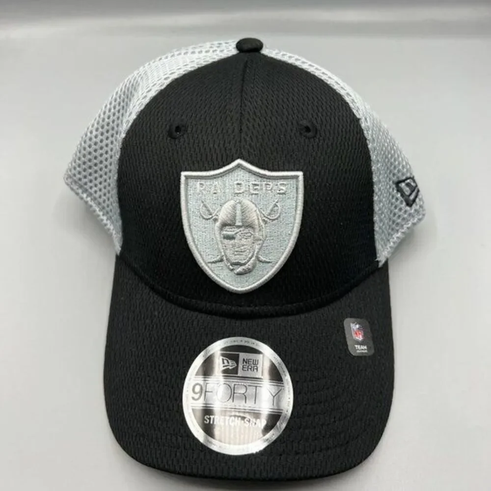 Las Vegas Raiders Trucker Hat‎ Men Black 9Forty New Era NFL Snap Back Cap New